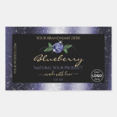 Blauwe zwarte etiketten voor mousserende glitter-L (Voorkant)