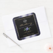 Blauwe zwarte etiketten voor mousserende glitter-L (Envelop)