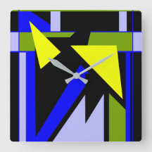 Blauwe zwarte gele groene geometrische vormen