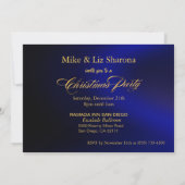 Blauwe zwarte goudlegant kerstfeest kaart (Achterkant)