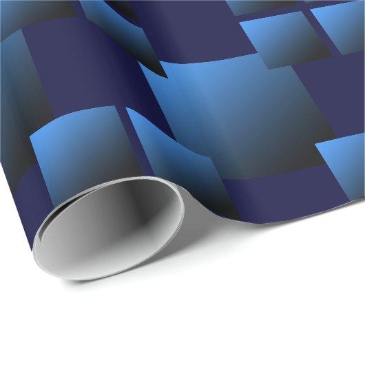 Blauwe zwarte gradiënt Abstracte achtergrond Cadeaupapier (Rol Hoek)
