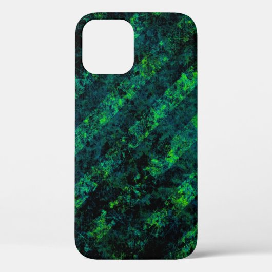 Blauwe zwarte groene gestreepte achtergrond met bl Case-Mate iPhone case (Achterkant)