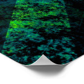 Blauwe zwarte groene gestreepte achtergrond met bl poster (Hoek)