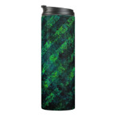 Blauwe zwarte groene gestreepte achtergrond met bl thermosbeker (Geroteerd rechts)