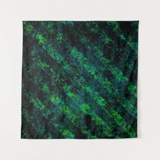 Blauwe zwarte groene gestreepte achtergrond met bl wandkleed (Voorkant (horizontaal))