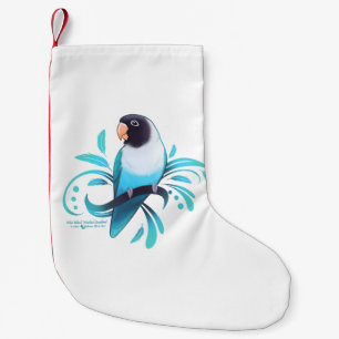 Blauwe zwarte haarstaartvezel kleine kerstsok