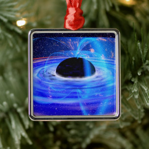 Blauwe zwarte hal van NASA Metalen Ornament