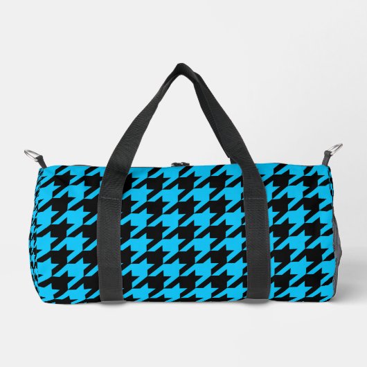 Blauwe Zwarte Houndstooth-controle Plunjezak (Voorkant)