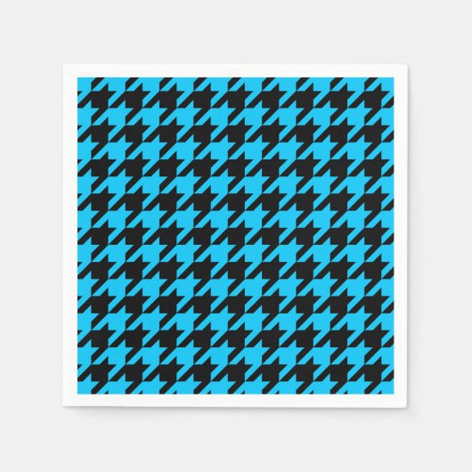 Blauwe Zwarte Houndstooth-controle Servet (Voorkant)