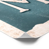 Blauwe  zwarte kat Magische Stars Moon Poster (Hoek)