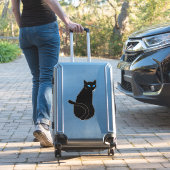 Blauwe zwarte kat sticker (Koffer Insitu)