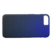 Blauwe zwarte koolstofvezel gepatterd Case-Mate iPhone case (Achterkant (Horizontaal))