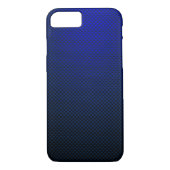 Blauwe zwarte koolstofvezel gepatterd Case-Mate iPhone case (Achterkant)