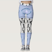 blauwe zwarte legging lang tiener (Voorkant)