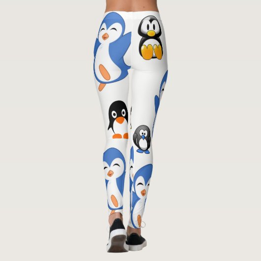 blauwe zwarte leggings pinguïn lang (Achterkant)