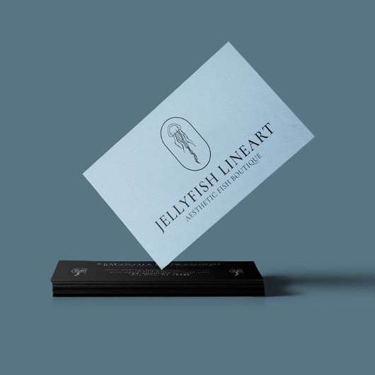 Blauwe zwarte oceaan Nautical Jellyfish Visitekaartje