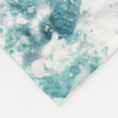 Blauwe zwarte oceaangolven Hawaii Fleece Deken (Hoek)