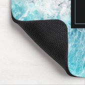 Blauwe zwarte oceaangolven muismat (Hoek)