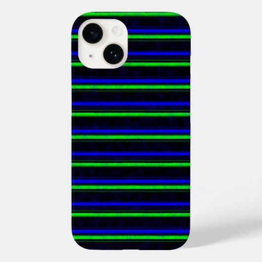 Blauwe zwarte regenboogstrips Case-Mate iPhone case (Achterkant)