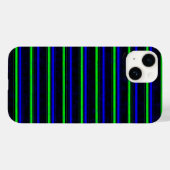 Blauwe zwarte regenboogstrips Case-Mate iPhone case (Achterkant (horizontaal))