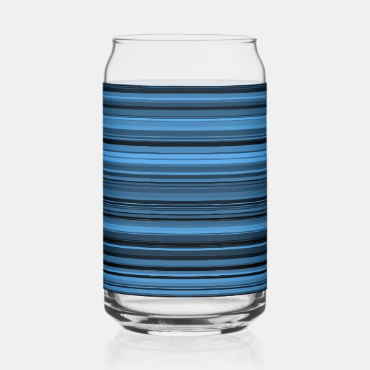 Blauwe zwarte streep blikvorm glas (Voorkant)