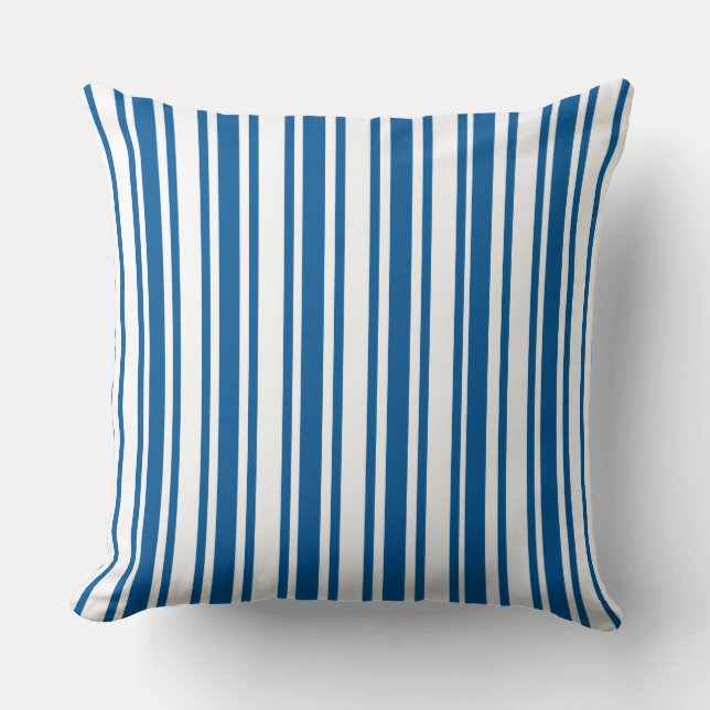 Blauwe zwarte streep Pillow Kussen (Voorkant)