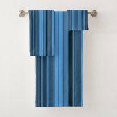 Blauwe zwarte strepen bad handdoek (Insitu)
