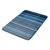 Blauwe zwarte strepen badmat (Gekanteld)