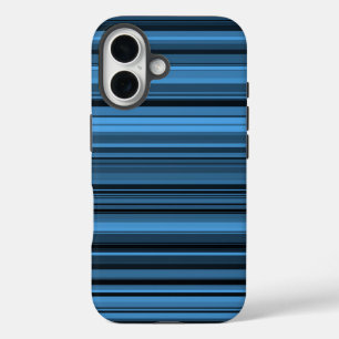 Blauwe zwarte strepen iPhone 16 hoesje