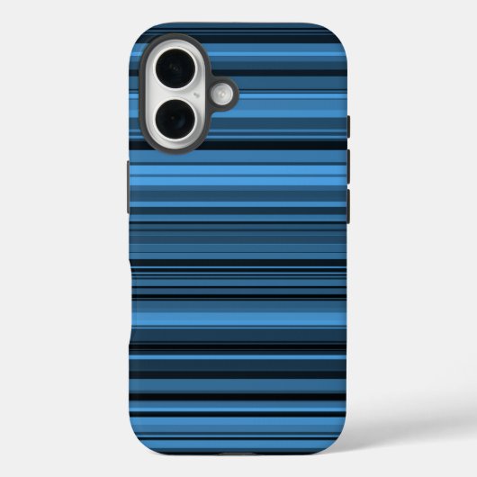 Blauwe zwarte strepen Case-Mate iPhone case (Achterkant)