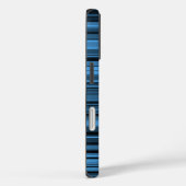 Blauwe zwarte strepen Case-Mate iPhone case (Achterkant / Rechts)