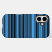 Blauwe zwarte strepen Case-Mate iPhone case (Achterkant (horizontaal))
