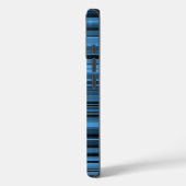 Blauwe zwarte strepen Case-Mate iPhone case (Achterkant / Links)
