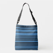 Blauwe zwarte strepen crossbody tas (Achterkant)