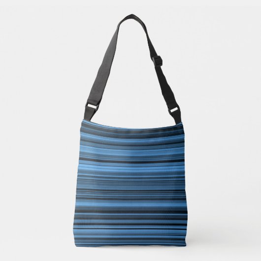 Blauwe zwarte strepen crossbody tas (Voorkant)