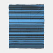 Blauwe zwarte strepen fleece deken (Voorkant)