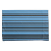 Blauwe zwarte strepen kussensloop (Voorkant-Rechts)