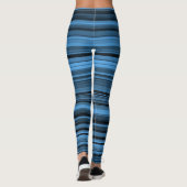 Blauwe zwarte strepen leggings (Achterkant)