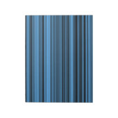 Blauwe zwarte strepen notitieblok (Linkerzijde)