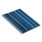Blauwe zwarte strepen notitieboek (Rechterzijde)