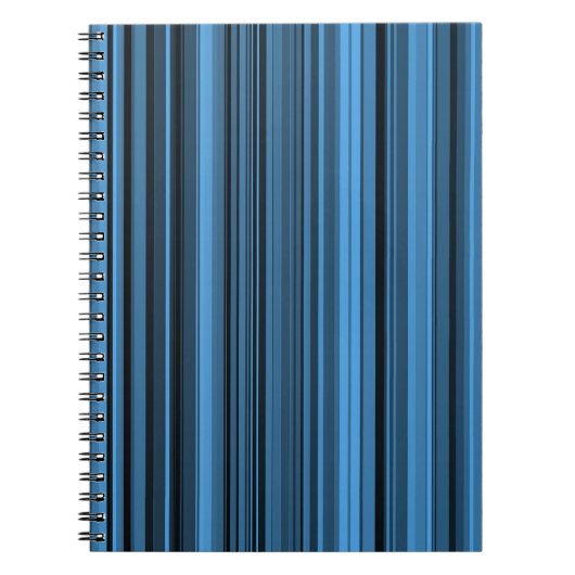 Blauwe zwarte strepen notitieboek (Voorkant)