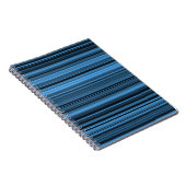 Blauwe zwarte strepen notitieboek (Rechterzijde)