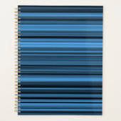 Blauwe zwarte strepen planner (Voorkant)