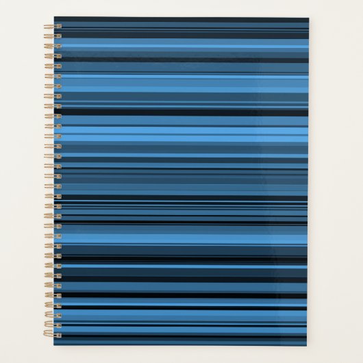 Blauwe zwarte strepen planner (Voorkant)