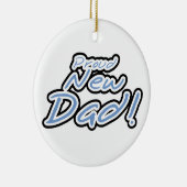 Blauwe/zwarte tekstgroep Nieuwe pap-cadeaus Keramisch Ornament (Rechts)