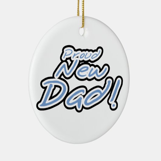 Blauwe/zwarte tekstgroep Nieuwe pap-cadeaus Keramisch Ornament (Rechts)