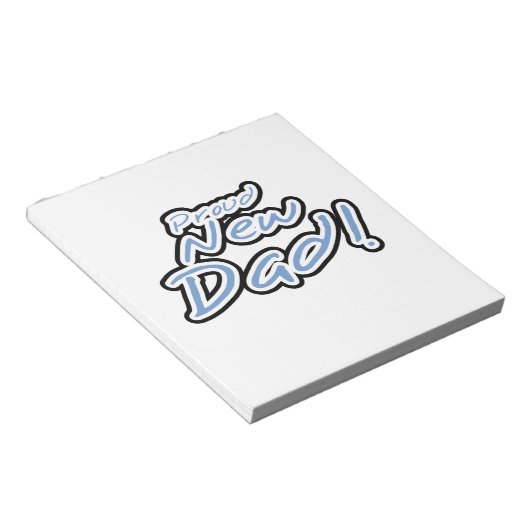 Blauwe/zwarte tekstgroep Nieuwe pap-cadeaus Notitieblok (Schuin)