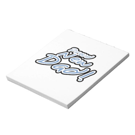 Blauwe/zwarte tekstgroep Nieuwe pap-cadeaus Notitieblok (Linkerzijde)