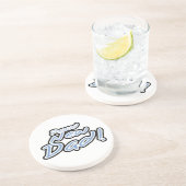 Blauwe/zwarte tekstgroep Nieuwe pap-cadeaus Zandsteen Onderzetter (Zijkant)