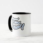 Blauwe/zwarte tekstgroep Nieuwe vader Mok (Voorkant links)